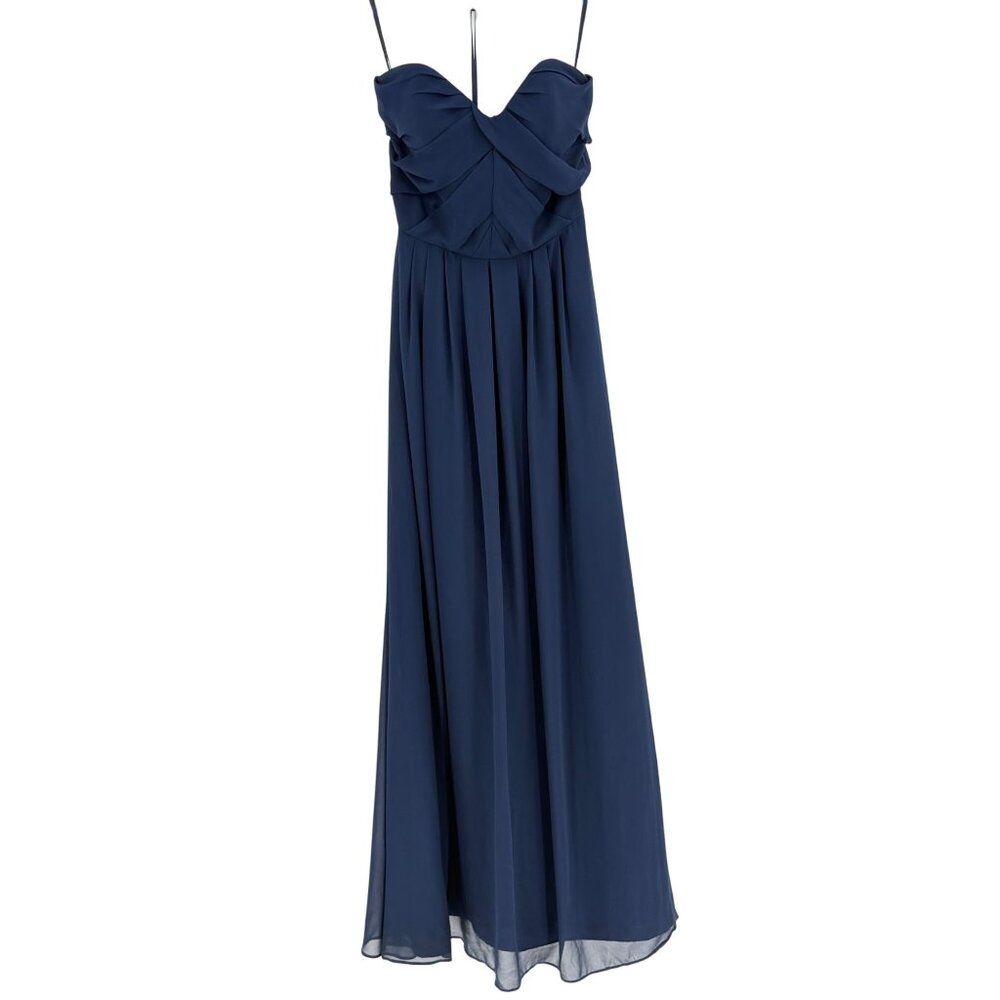 Hailey Paige Occasions Strapless Blue Chiffon Gown Dress Size 2